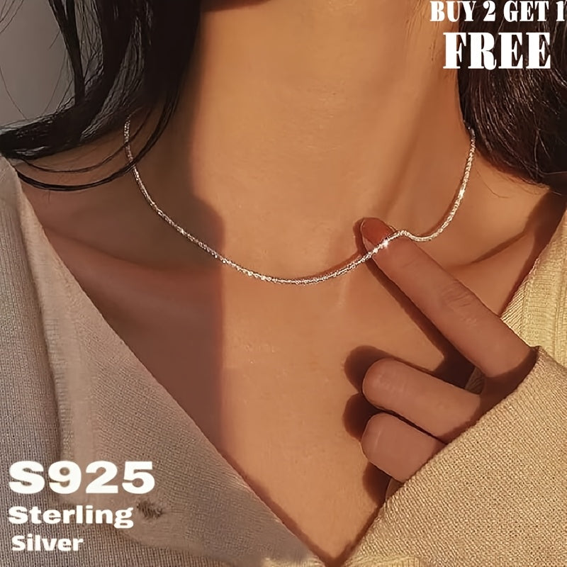 1pc Of 925 Sterling Silvery Sparkling Minimalist Necklace for Men And Women, Sky Star Necklace, Fashionable And Simple Design, Wear It to Make You Dazzling, A Perfect Gift for Lovers And Parents, Comes with A Gift Box, Buy 2 Get 1 Free