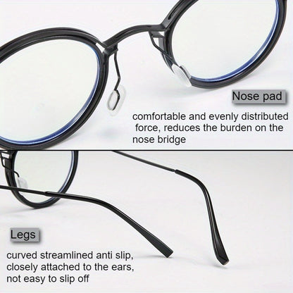 Reading Glasses Retro Round Metal Frame – HD Lenses with Case, Unisex Vintage Circle Readers, Anti-Glare Computer Eye Protection, +1.00 to +4.00 Diopters, Black Golden Brown
