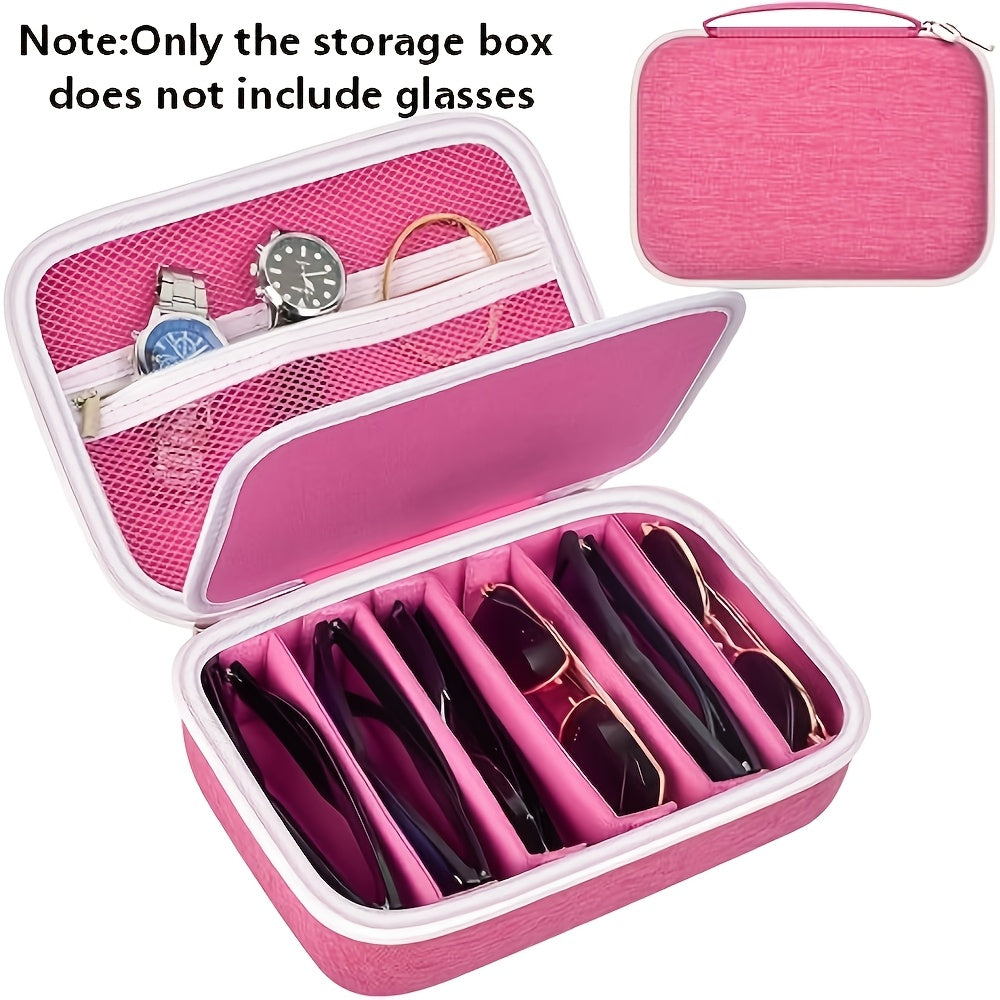 Sunglasses Organizer Case Travel Storage Bag Multi-Slot for Men Women – Portable Protective Eyewear Holder, 2 4 6 Slot & Large Options, Black Brown Grey Pink