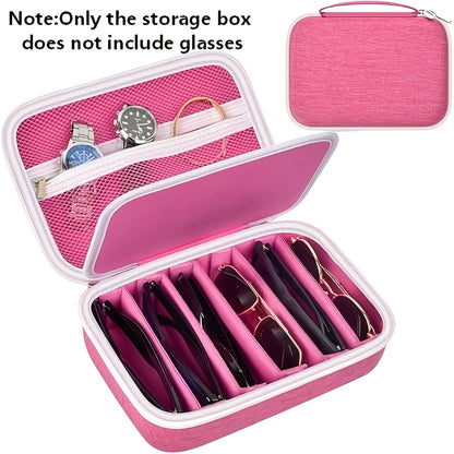 Sunglasses Organizer Case Travel Storage Bag Multi-Slot for Men Women – Portable Protective Eyewear Holder, 2 4 6 Slot & Large Options, Black Brown Grey Pink