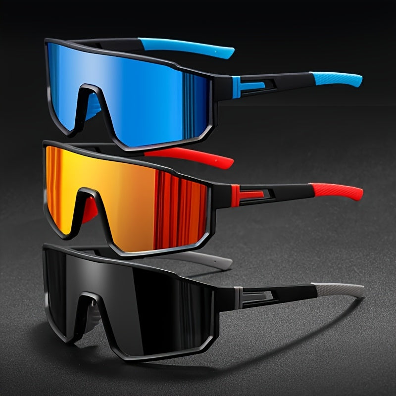 3pcs Casual PC Polycarbonate Mirrored Glasses, Fashion Glasses- Fashionable Mirrored Lens, Durable Frame for & Casual Wear, Fashionable, for Men, Women, Festival Gift Tankesi