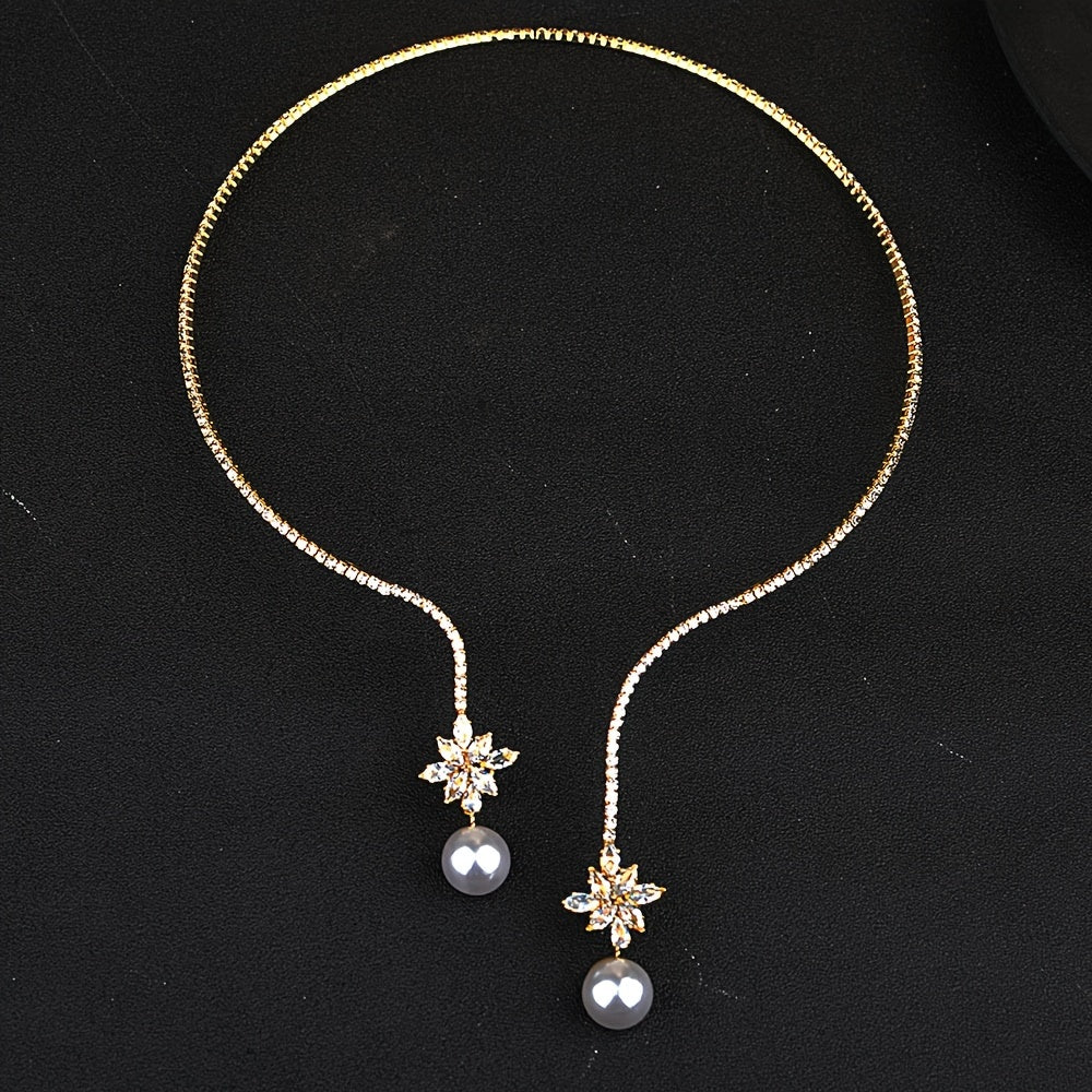 Elegant And Unique Bridal Jewelry with European And American Style, Featuring And Synthetic Zirconia, Perfect for Weddings, Otal Weight Of The Product (2.98g)