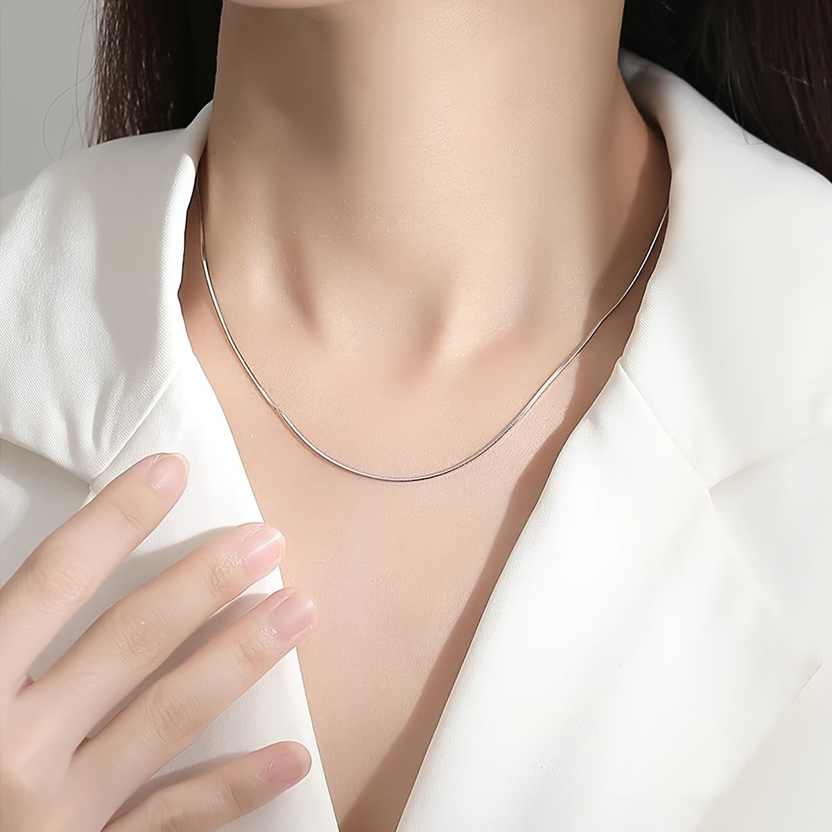 Snake Chain Necklace 925 Sterling Silver - Flexible Serpentine Chain for Men Women 1MM 2MM 16 18 20 24 Inch Dainty Silver Necklace Daily Wear Gift