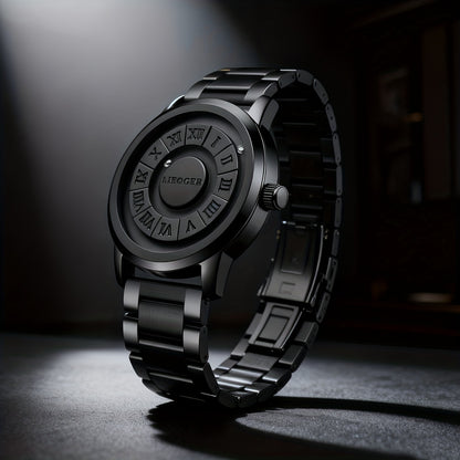 Men's Magnetic Steel Ball Watch | Touch-to-Read Vintage Business Wristwatch, No Mirror Unique Design Stainless Steel Quartz Watch for Men – Bold Statement Timepiece