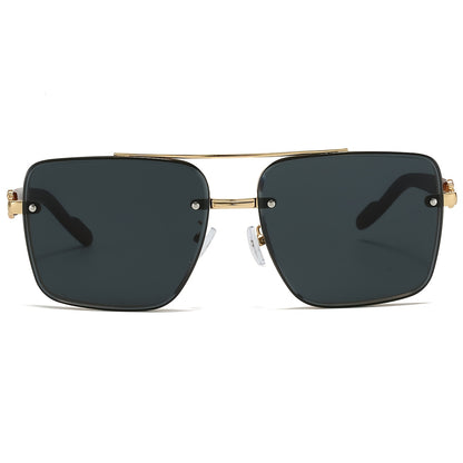 Wood Grain Sunglasses UV400 Square Bridge Frame - AC Lens Gold PC Lightweight Retro Unisex Men Women Driving Travel Street Style 7 Colors