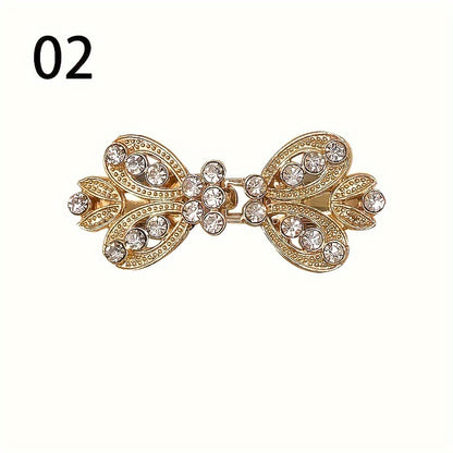 Sweater Clips 3pcs Rhinestone Vortex – Elegant Cardigan Shawl Cloak Clip Set for Women, Vintage Dress Shirt Scarf Brooch Fastener Accessory