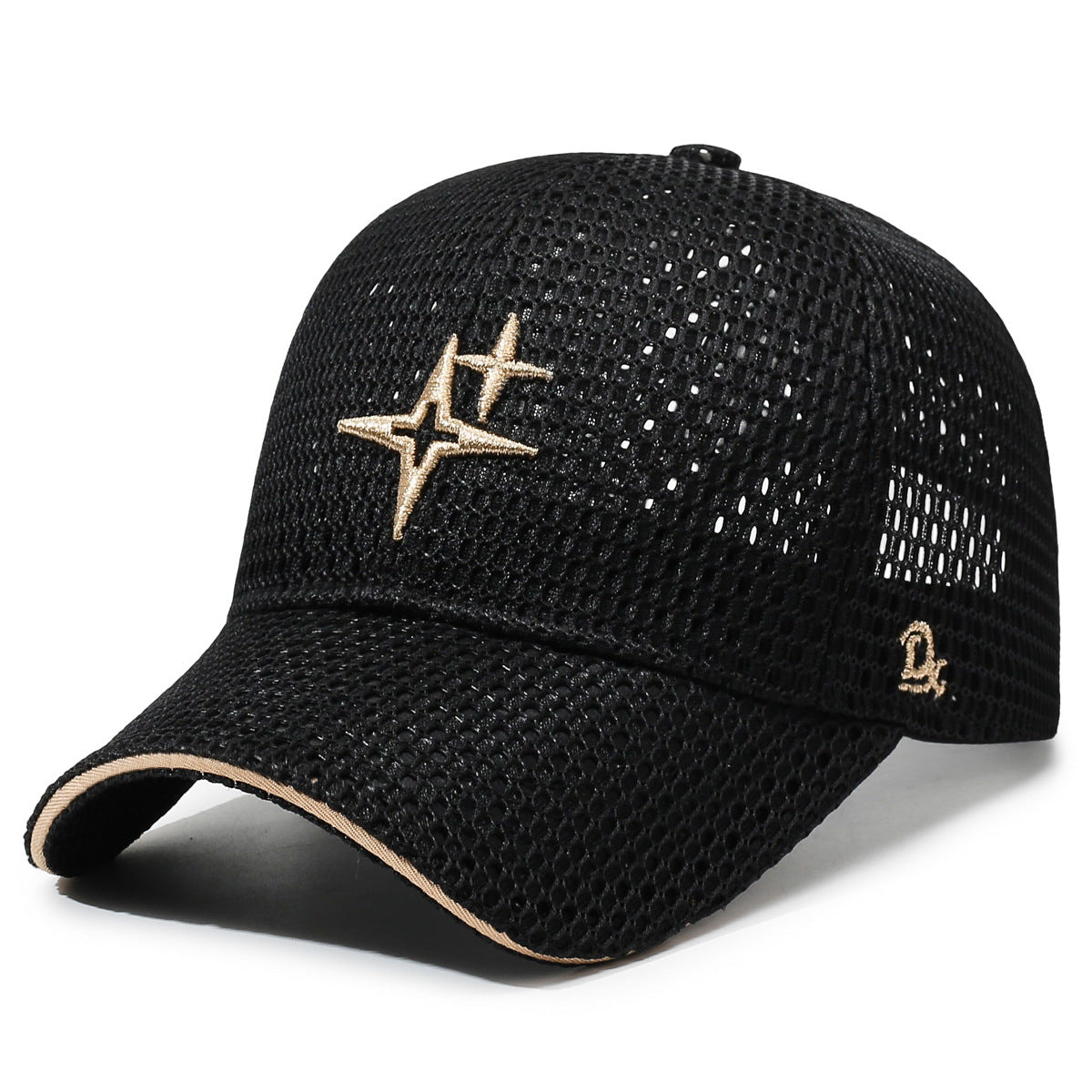 [Breathable Mesh Cap] New Breathable Mesh Baseball Cap, Unisex Star Embroidered Peaked Hat, Outdoor Casual Sunshade Cap
