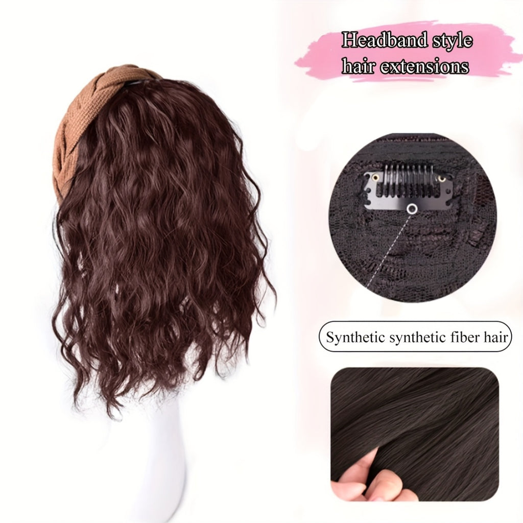 Costume Fake Hair Band One Water Ripple Half Set Synthetic Wig Light Breathable Roll Hair Patch Suitable for Daily Wear, Costume Wigs, Wigs for Cosplay, Wigs for Halloween