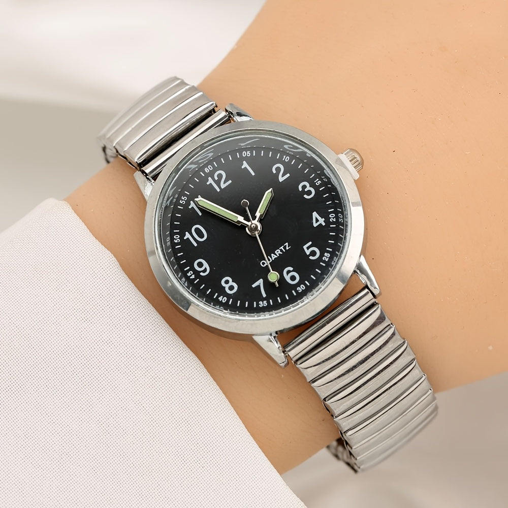 Upgraded Luminous Women'S Watch with a Fashionable Elastic Design, Adjustable Size, Sold As a Single Piece