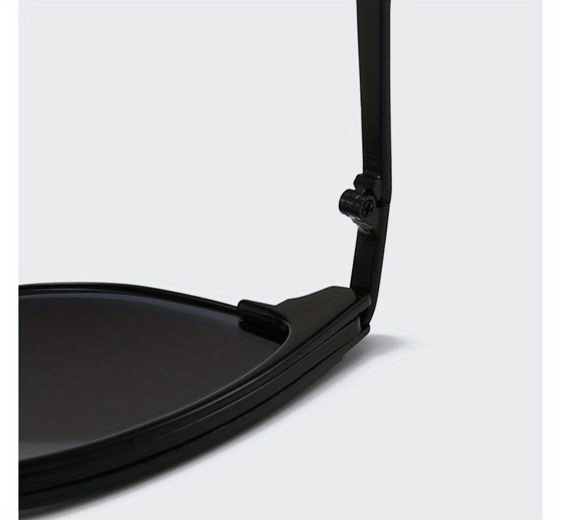 Unisex Retro Semi-Rim Frame UV400 Sunglasses - Classic Half Frame Design with Case & Cleaning Cloth - Stylish Eyewear for Daily And Travel Use