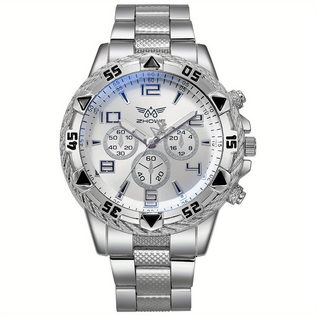 Gold Plated Men'S Sport Watch Chunky Case Chrono Function | Bold And Trendy, Without Battery