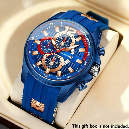 Silicone Watch for Men Fashion Casual Quartz Date Display Sport Wristwatch Sporty Design Multiple Colors Christmas Thanksgiving Gift Reloj Para Hombre