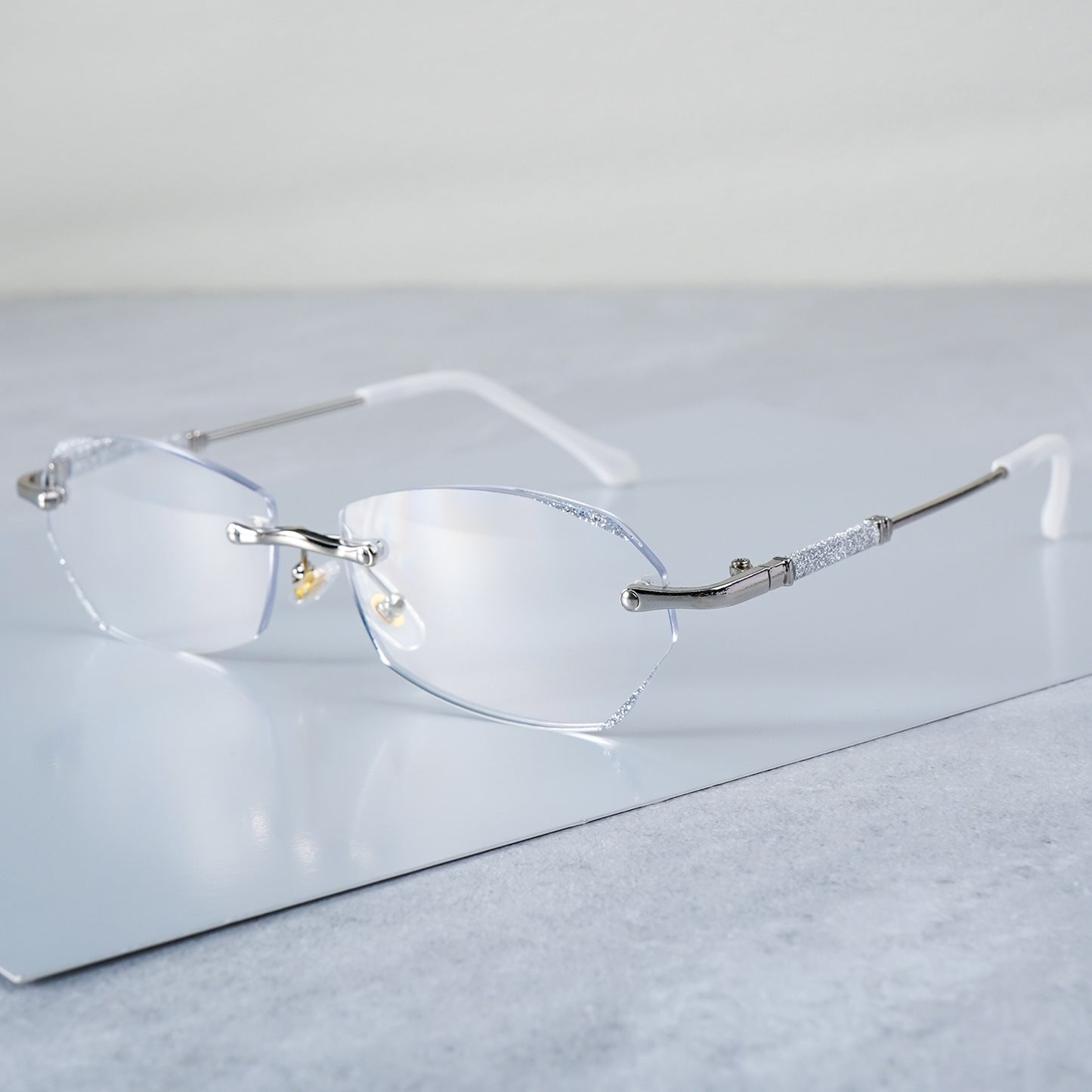 Diamond Reading Glasses Women 3 Pack Rimless Diamond-Inlaid Edge Anti-Glare PC Lens Lightweight Readers 1.0x to 4.0x Phone Computer Book Christmas Holiday Gift