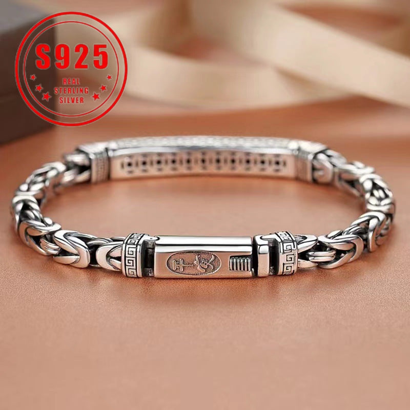 Sterling Silver Bracelet for Women 925 Vintage Bohemian Bangle Cuff Open Adjustable Wrist Jewelry Birthday Gift for Girlfriend Mom Wife