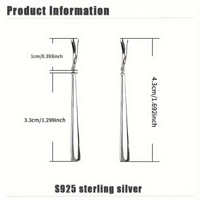 [Sterling Silver Earrings] 925 Sterling Silver OL Style Earrings - Women's Simple S925 Earrings