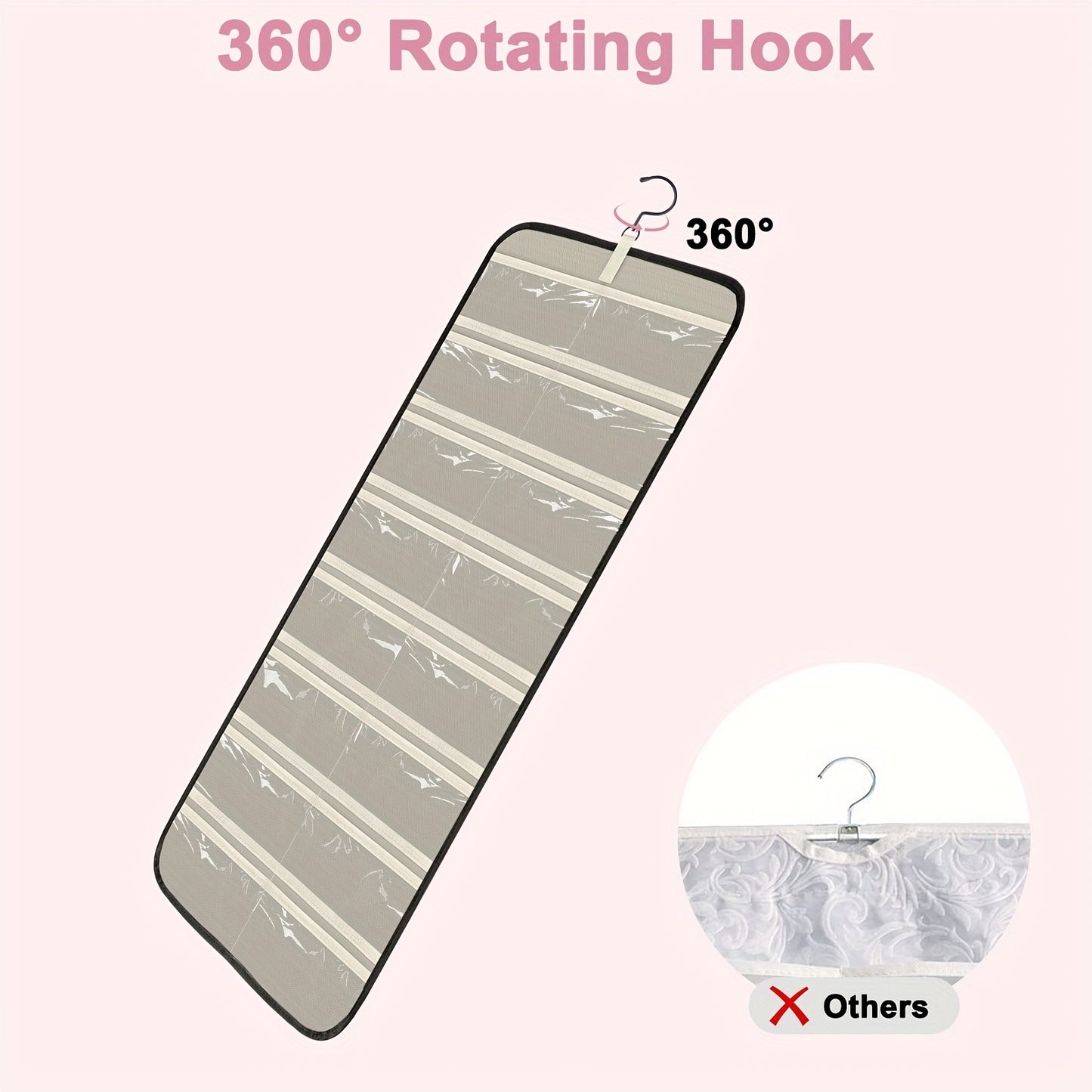 Hanging Glasses Organizer 32 Slots Wall Mounted Sunglasses Storage Holder Double Sided 360 Rotatable Dustproof Travel Eyeglasses Jewelry Organizer