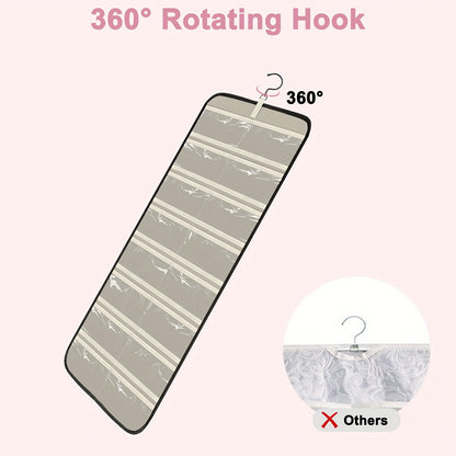 Hanging Glasses Organizer 32 Slots Wall Mounted Sunglasses Storage Holder Double Sided 360 Rotatable Dustproof Travel Eyeglasses Jewelry Organizer