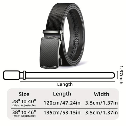 Ratchet Belt for Men - Premium Leather Slide Belt with Automatic Click Buckle, Adjustable 28"-46" Waist, 8 Colors, Dress & Casual, Gift for Husband