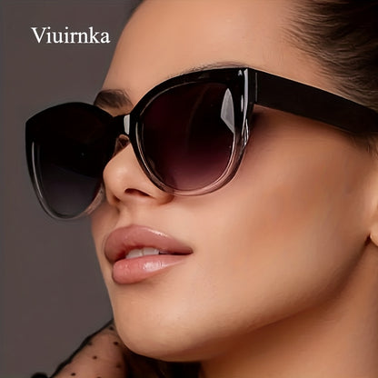 Gradient Cat Eye Sunglasses Men Women Oversized Retro Fashion Gradient Black Lens Summer Eyewear for Beach Vacation Travel Cruise Trendy Unisex Accessories Must-Have