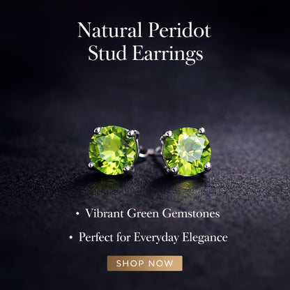Peridot Stud Earrings 925 Sterling Silver Natural Peridot Minimalist Elegant Green Gemstone Earrings Women Gift for Party Special Occasions