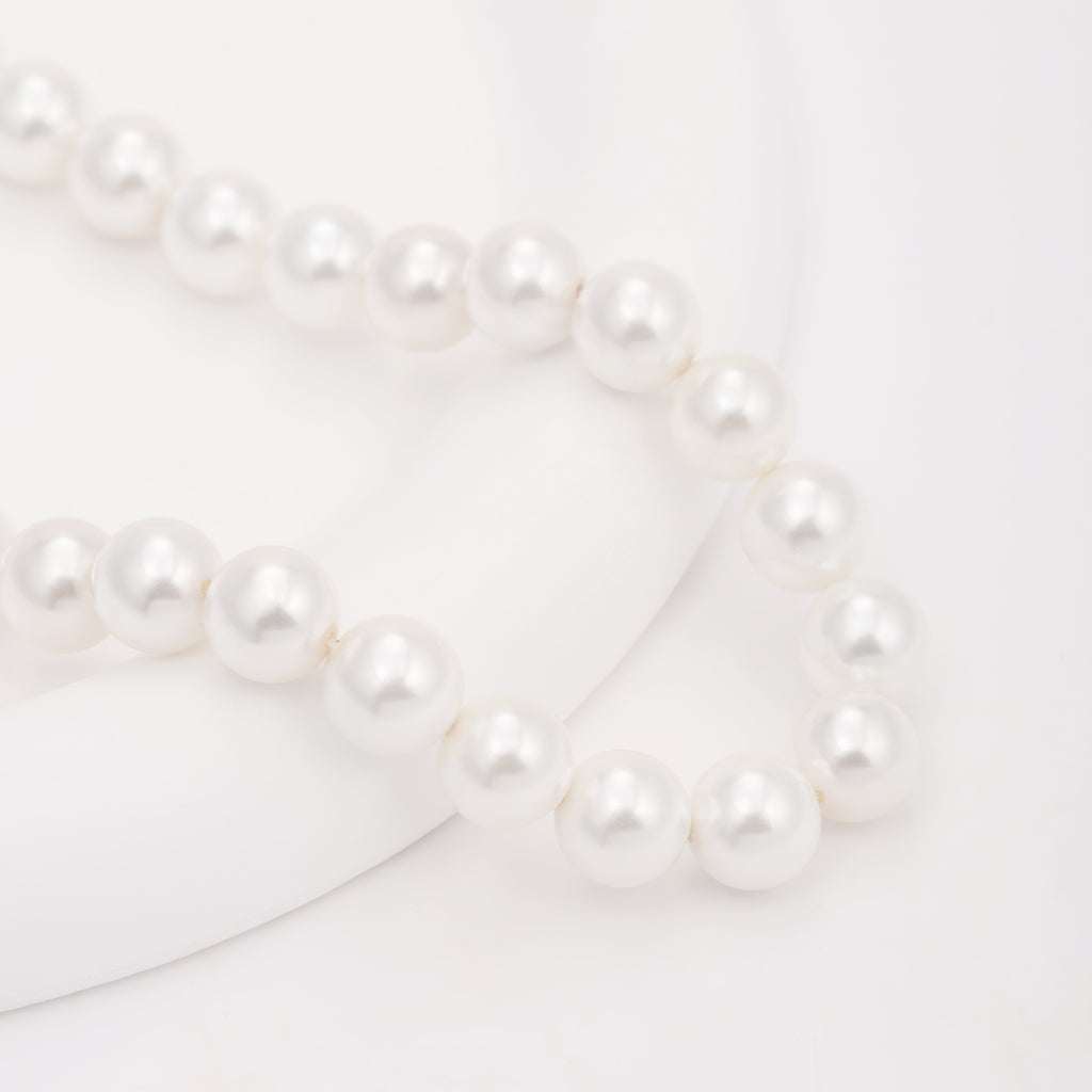 [Freshwater Freshwater Pearls Necklace Jewelry Set] 925 Sterling Silvery Freshwater Cultured Freshwater Pearls Necklace Set with Amazing Bracelet and Earrings Jewelry Set - Gift for Others, Banquet, Party, Autumn and Winter Sweater Accessories