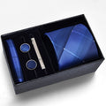 An Essential Purchase for Father'S Day! This Elegant Men'S Tie Set Includes 5pcs: a Tie, Pocket Square, Cufflinks, And a Tie Clip, Perfect for Weddings And Business Events, All Presented in a Chic Gift Box