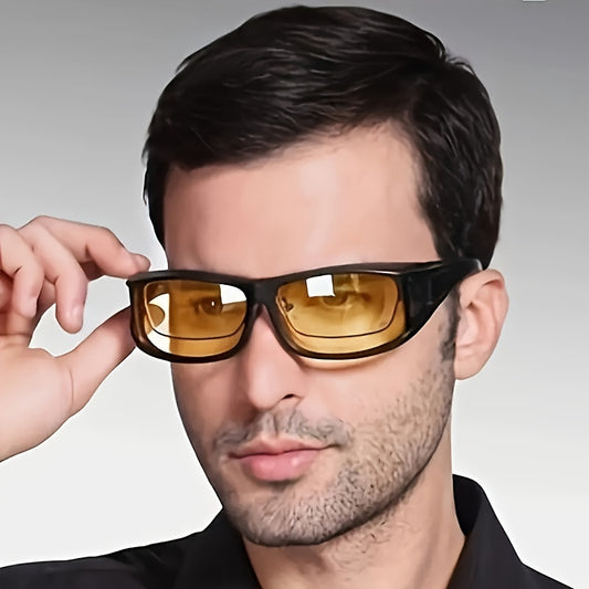 Night Vision Wrap-Around Sunglasses for Driving – Day & Night Outdoor Sports Eyewear for Cycling, Fishing & Hiking, Unisex Full-Frame Shades Available in 1 or 2 Pack