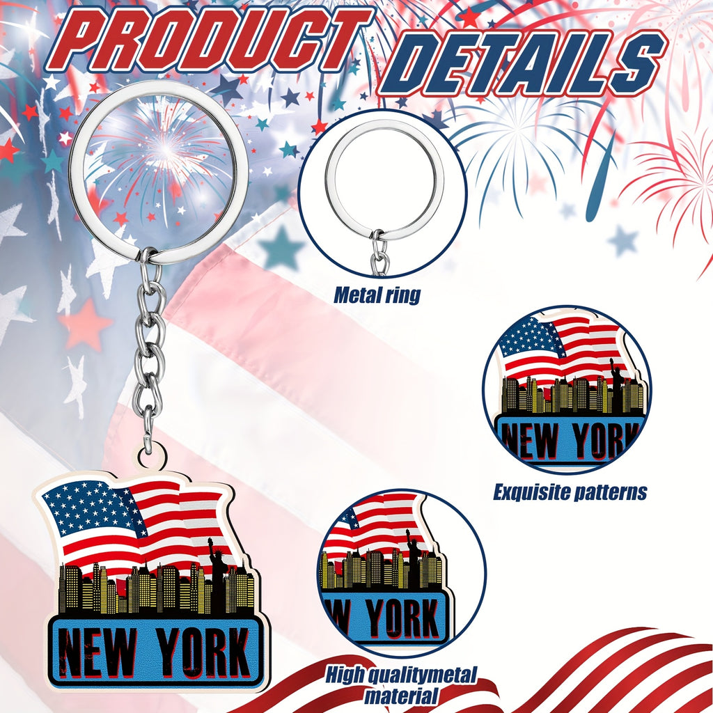 [Patriotic NYC Keychain] 25pcs NYC Metal Keychain | New York American Patriotic Souvenirs Gifts, USA Keychain, NYC Souvenir Collection Bulk