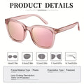 Enafad Classic Polarized Glasses for Women – Trendy Oversized Square Mirrored Fashion Shades with UV400 Protection