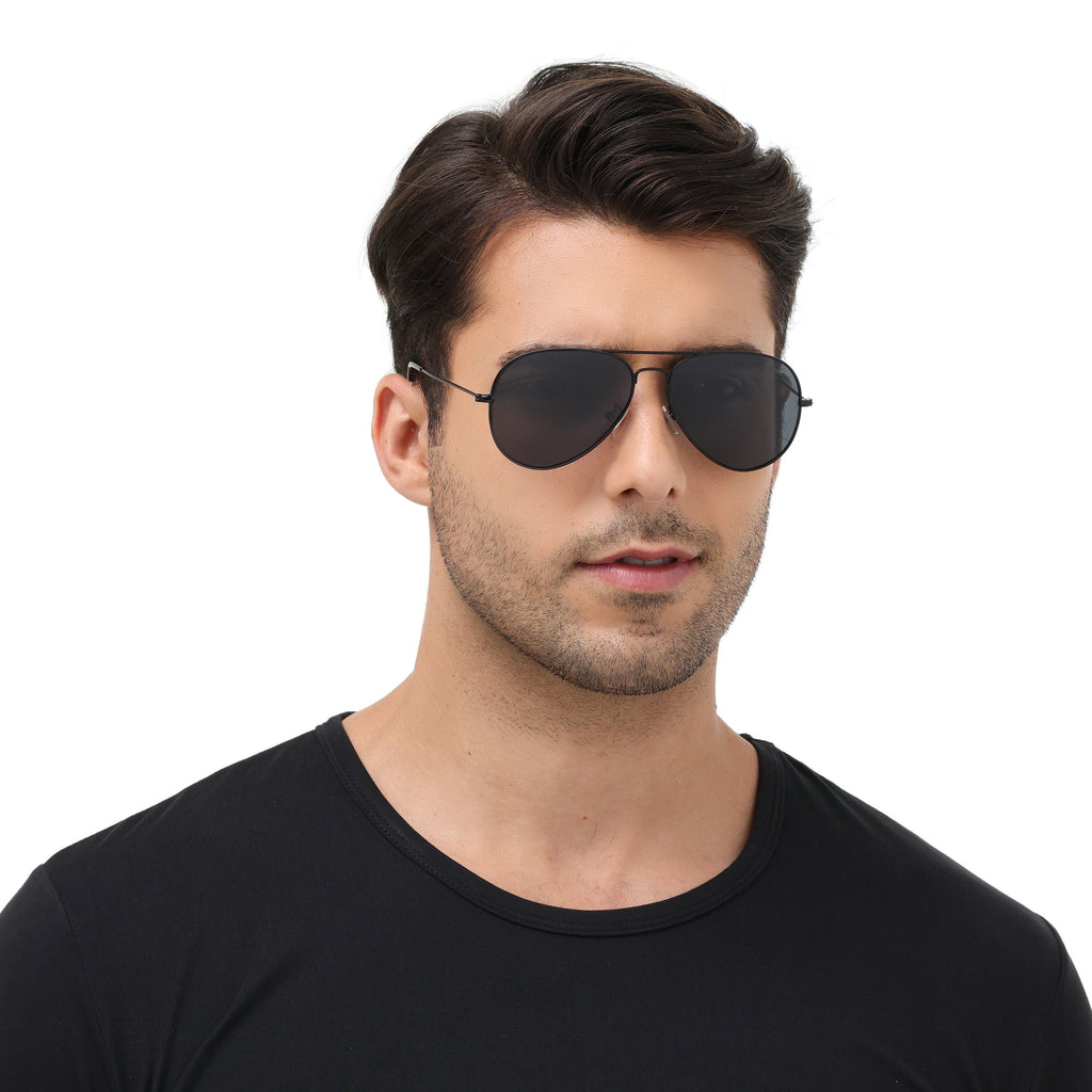 Versol Classic Pilot Sunglasses for Men & Women - Polarized Mirrored Protection, Lightweight Oversized Frame (>139mm), Large Square Lens, Stylish Aviation Design for Driving, Flying, Outdoor Activities - Unisex Pilot Sunglasses