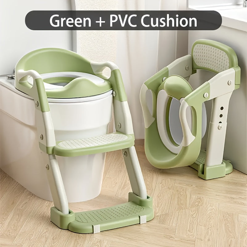 3-in-1 Toddler Potty Training Seat - Foldable Steps and Safety Harness – view 4