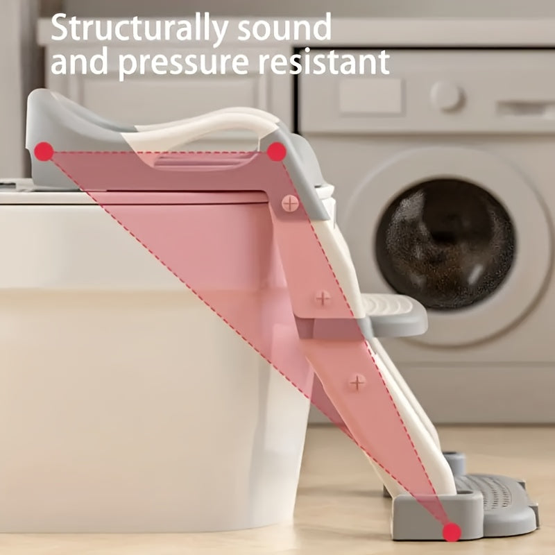 3-in-1 Toddler Potty Training Seat - Foldable Steps and Safety Harness – view 7