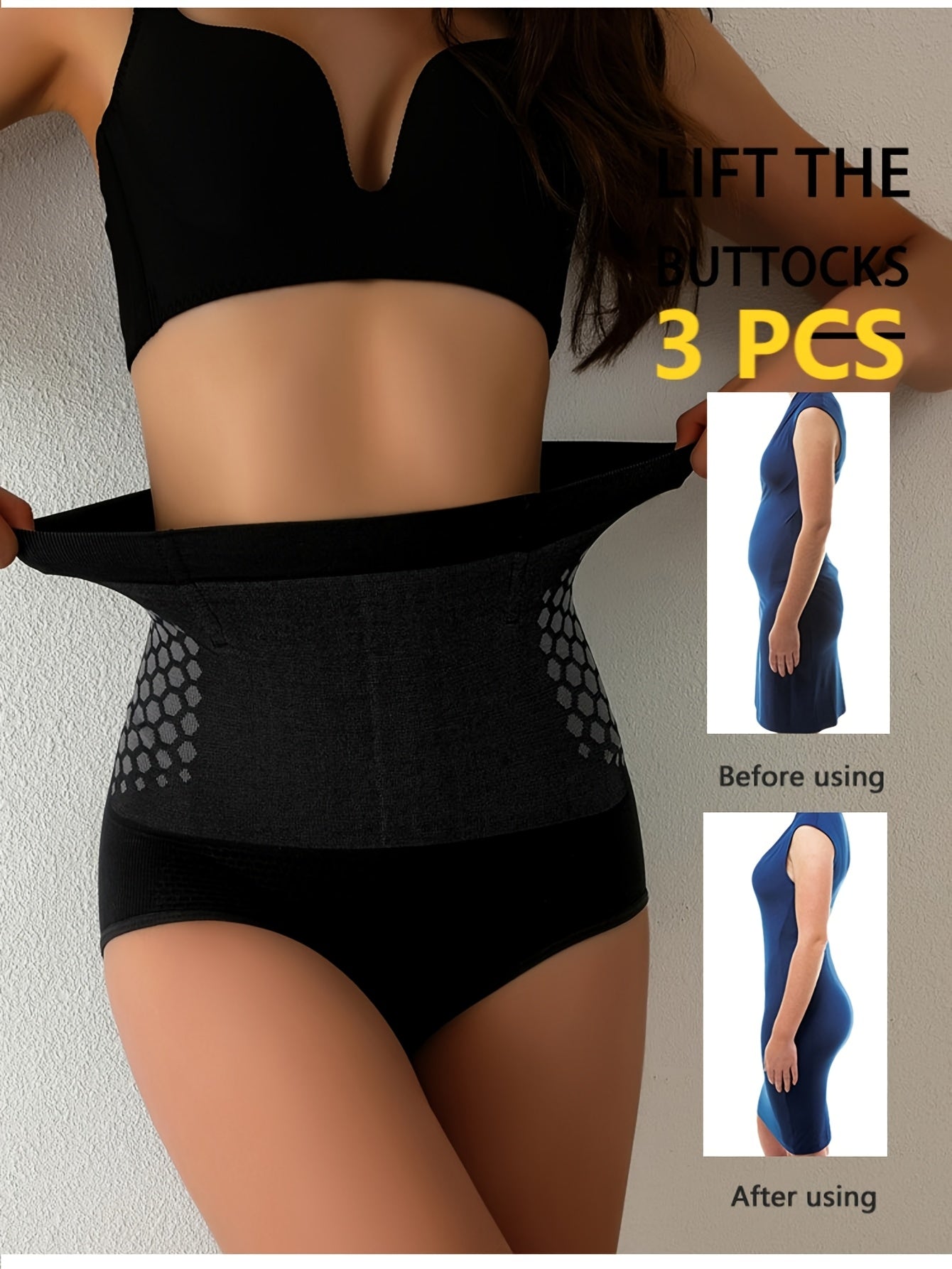3-Pack Women's High-Waist Shapewear Briefs - Firm Tummy-Control Smoothing – view 7