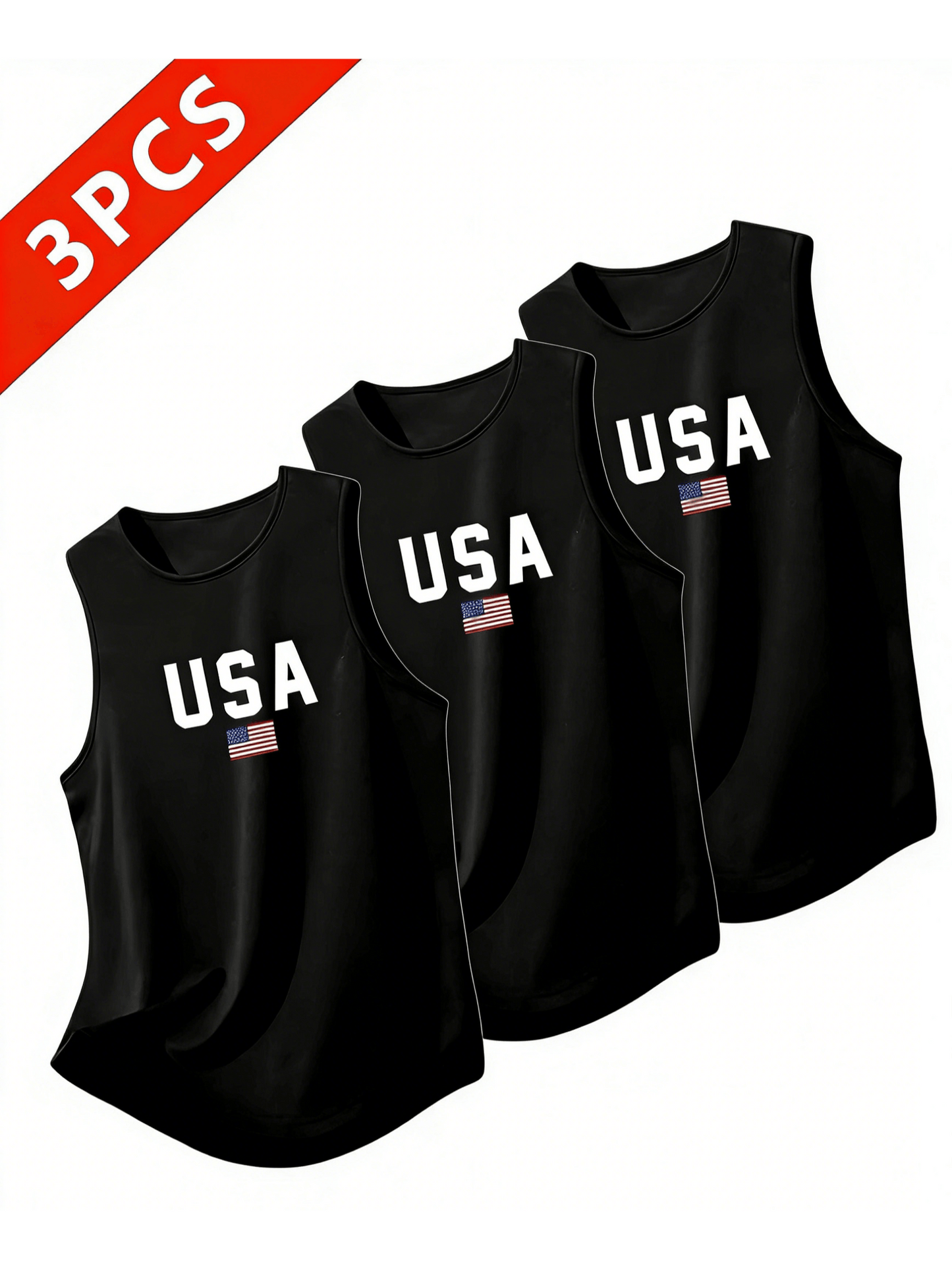 3 pieces of Summer Men'S Heavy Cotton Breathable Vests Sleeveless Tops Suitable – view 4