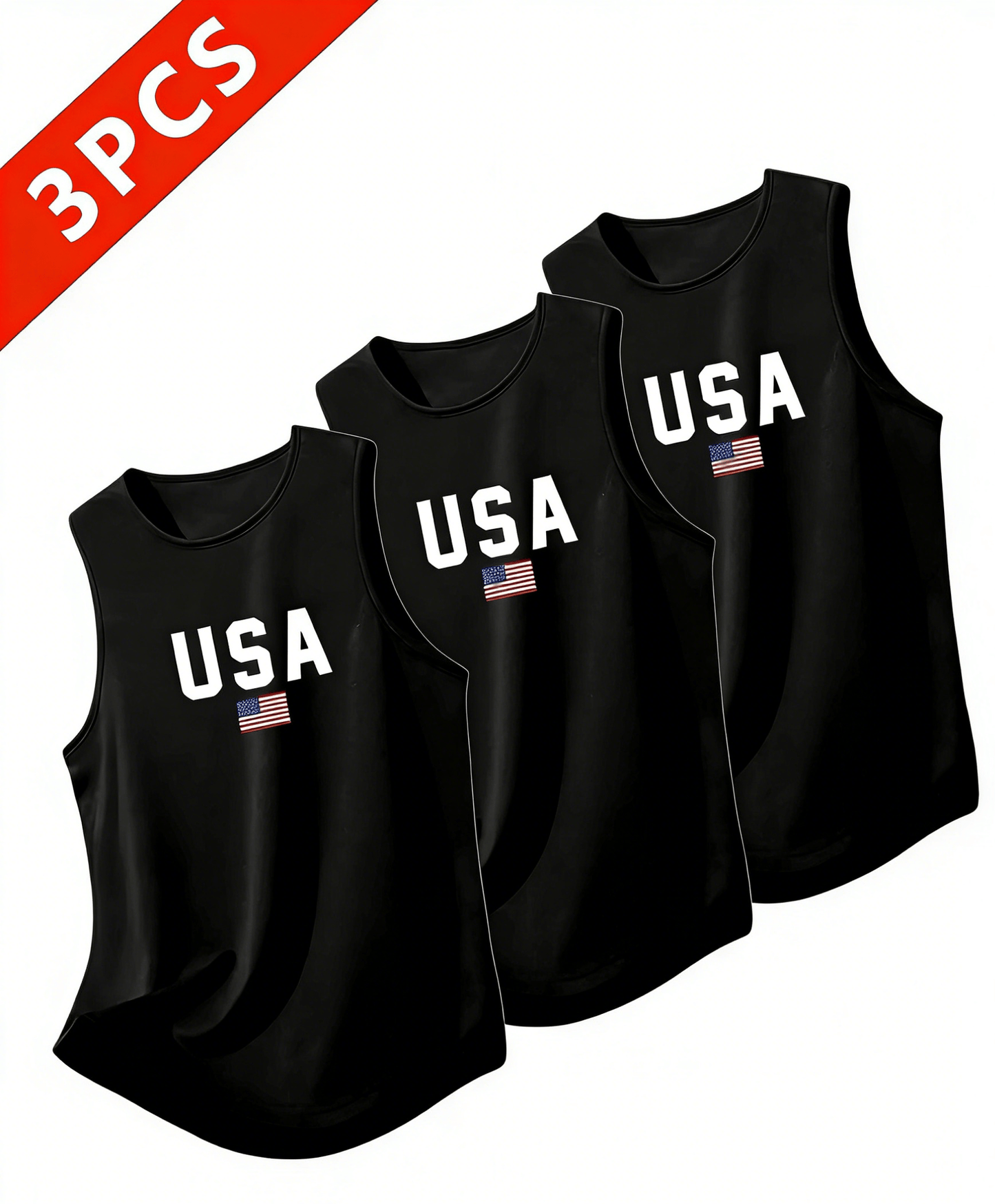 3 pieces of Summer Men'S Heavy Cotton Breathable Vests Sleeveless Tops Suitable – view 8