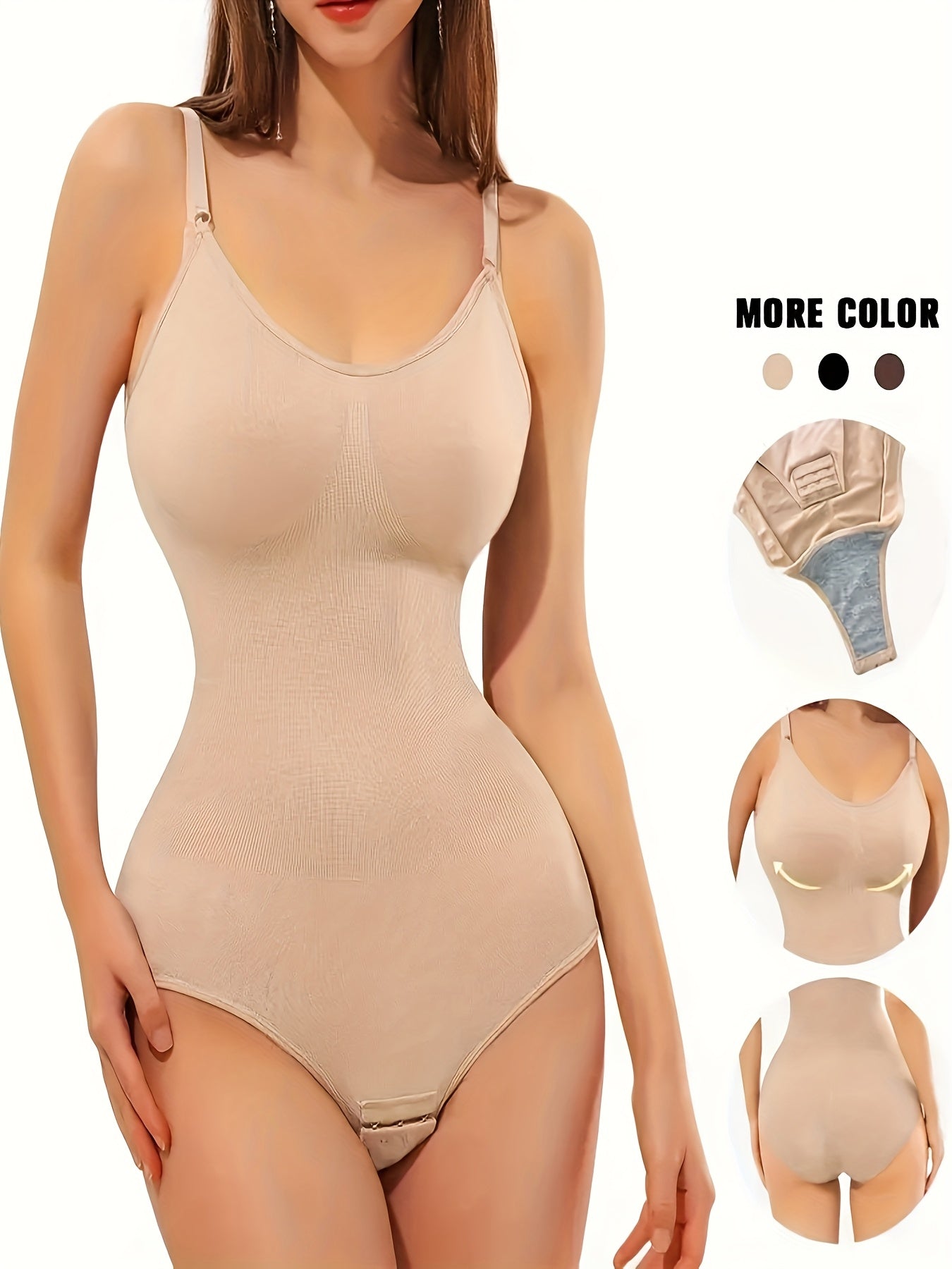 3 Seamless Shapewear Bodysuits with Functions Of Abdominal Compression Hip Lifting – view 5