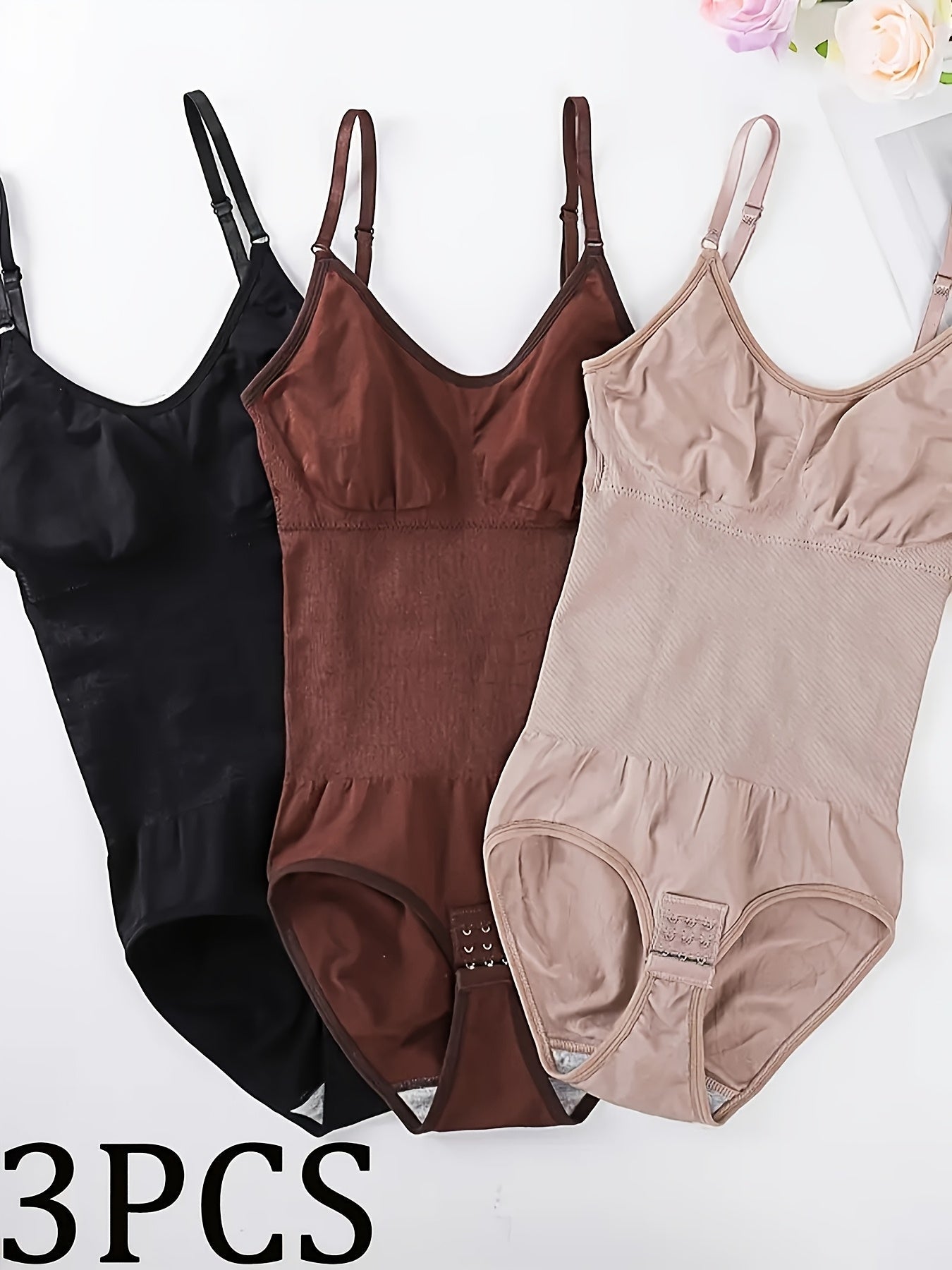 3 Seamless Shapewear Bodysuits with Functions Of Abdominal Compression Hip Lifting – view 6