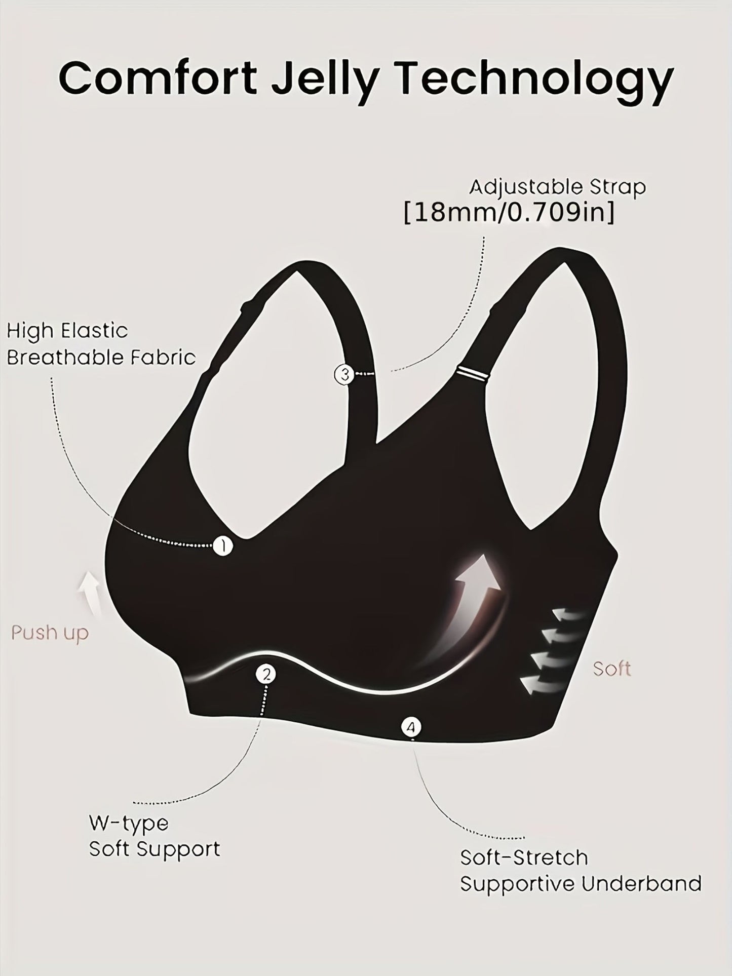 3 Women'S Jelly Bras Seamless And Traceless Comfortable And Soft With Supportive – view 2