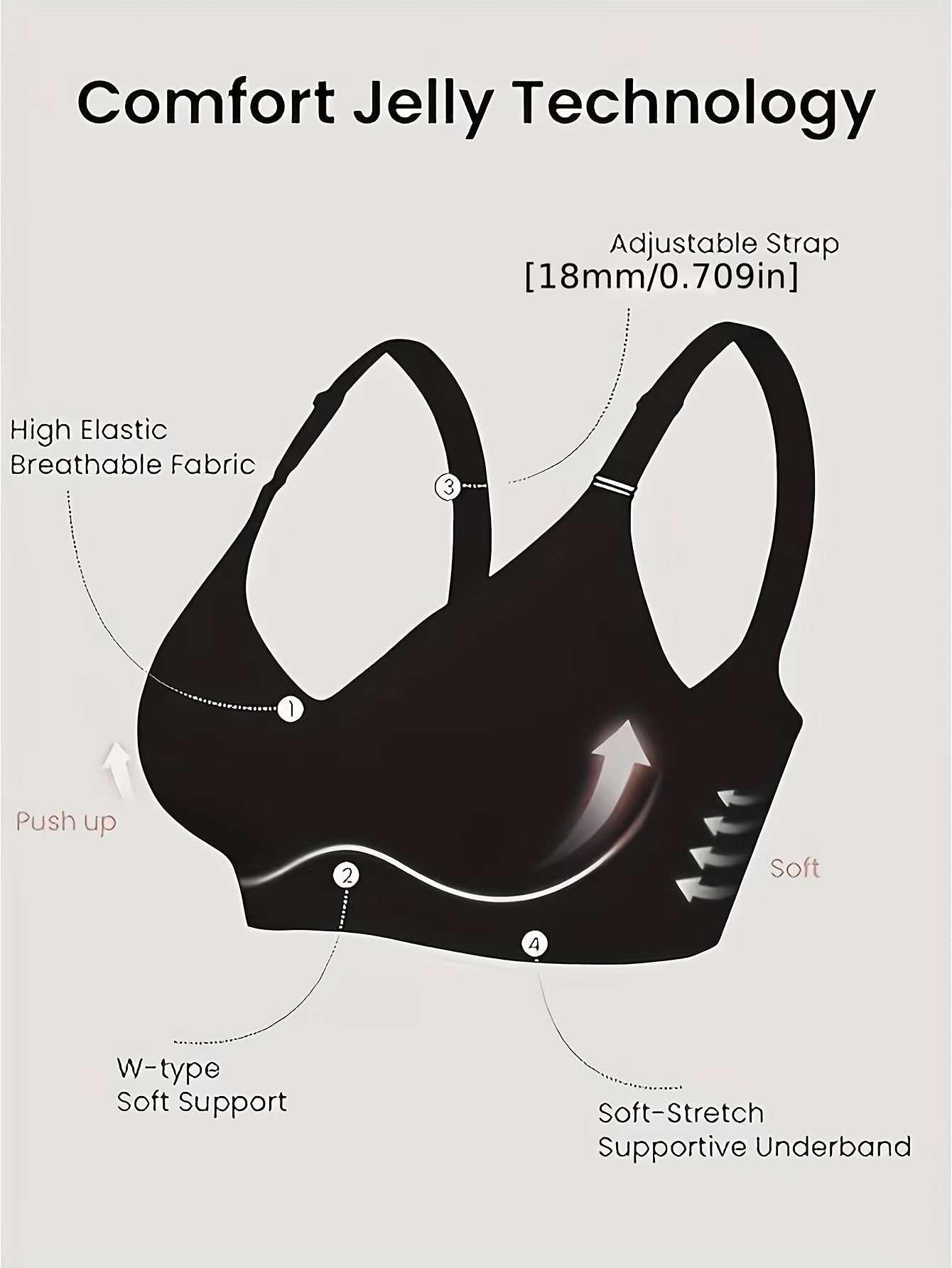 3 Women'S Jelly Bras Seamless And Traceless Comfortable And Soft With Supportive – view 5