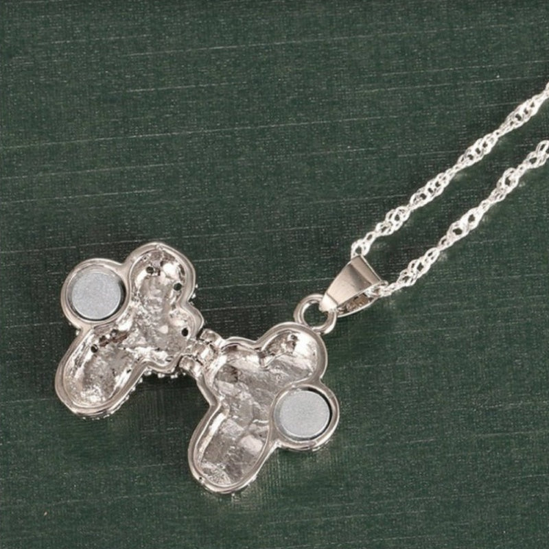 Cross Pendant Necklace for Women Vintage Bohemian Religious Statement Layered Chain Christian Faith Charm Jewelry Anniversary Birthday Holiday Gift