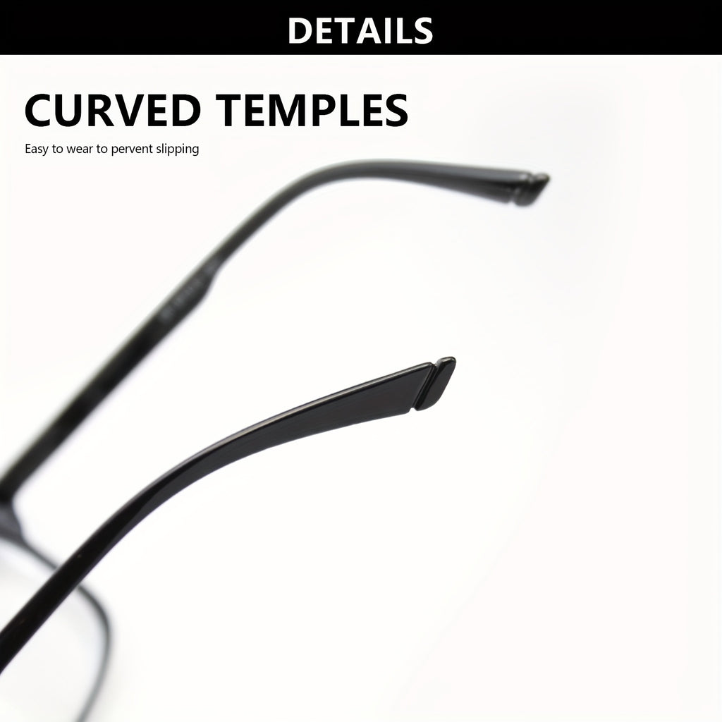 Classic Reading Glasses with Small Rectangle Frame - Comfortable Spring Hinges, Lightweight Plastic & PC Lens Eyewear for Men & Women, Non- +1 Magnification, Everyday Glasses for Computer, Driving, Reading - Stylish & Durable All-Day Wear