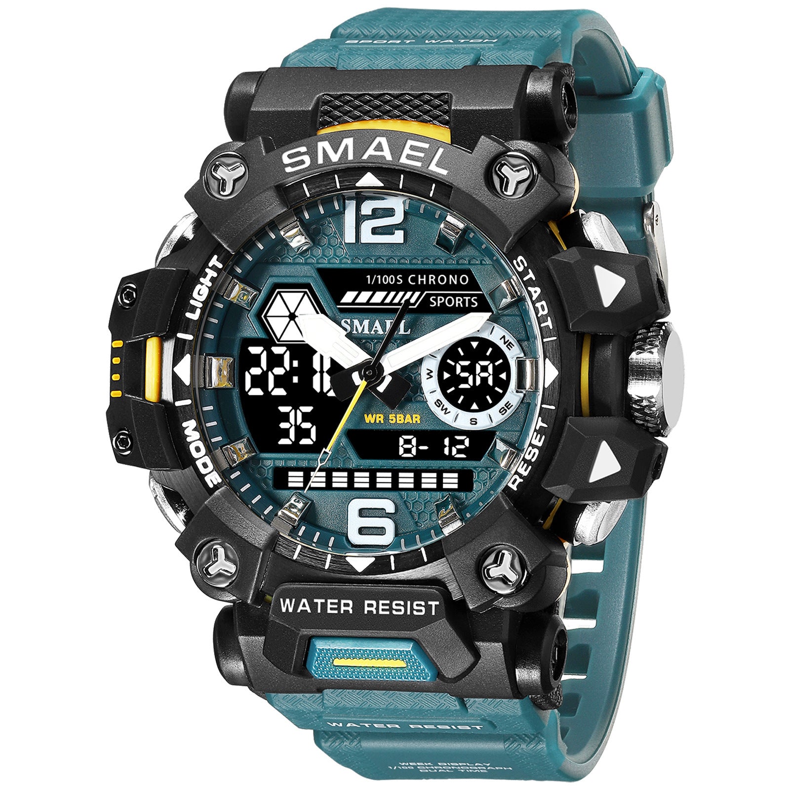 Smael'S Tactical Men'S Sports Watch Features a Military Design, Is Waterproof, Includes a Night Light, Alarm, Calendar, 24-Hour Indicator, And Displays The Week And Month, Making It Ideal for Outdoor Adventures