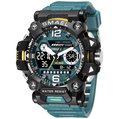 SMAEL Tactical Military Sports Watch for Men — Waterproof, Night Light, Alarm, Calendar