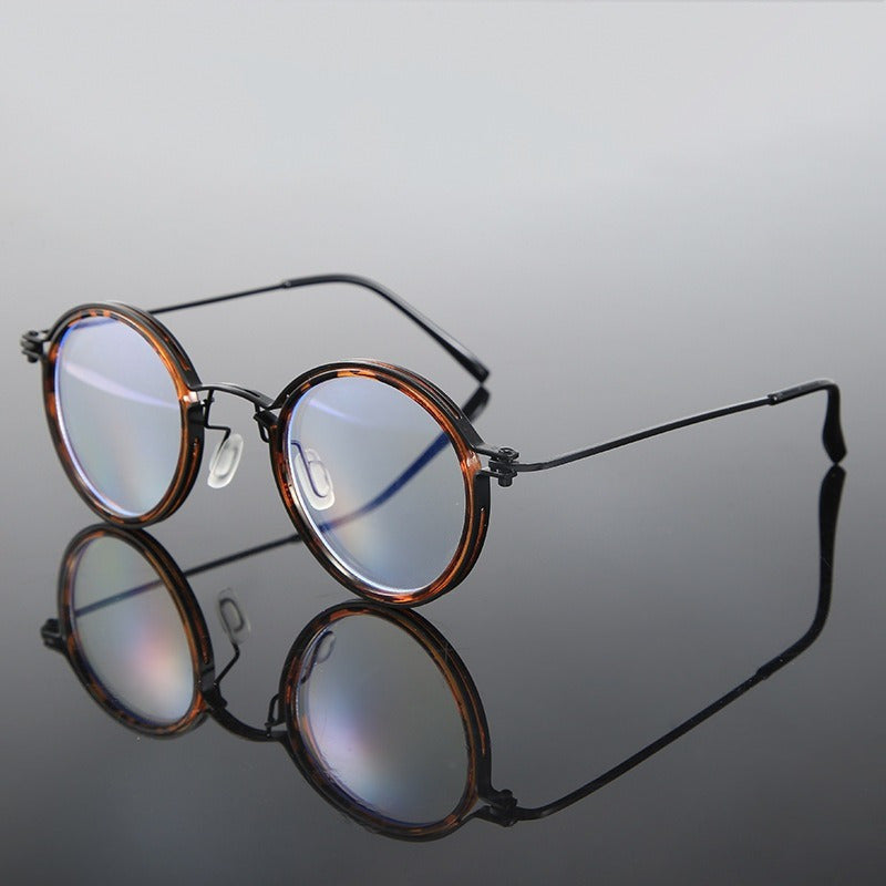 A Set of Retro Black Circular Metal Reading Spectacles, High-Definition Lenses with a Case, Unisex Traditional Metal Design, Available in +1.00 to +4.00 Diopters, Glare-Reducing Lenses, Protection for Computer Use, Without Battery