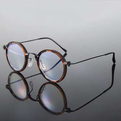 Reading Glasses Retro Round Metal Frame – HD Lenses with Case, Unisex Vintage Circle Readers, Anti-Glare Computer Eye Protection, +1.00 to +4.00 Diopters, Black Golden Brown