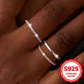 3pcs Set 925 Sterling Silver Rings for Women - Elegant, Stackable, 1g with Cubic, April Birthstone, Perfect for Daily & Party Wear