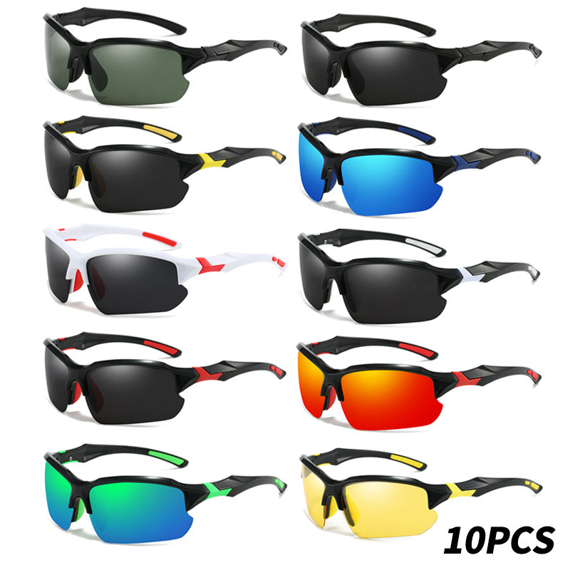 Sport Sunglasses Polarized Half Frame Lightweight UV Protection for Men Women – Skiing Driving Running Fishing Cycling Outdoor, Available in 3-Pack or 10-Pack Bulk Set