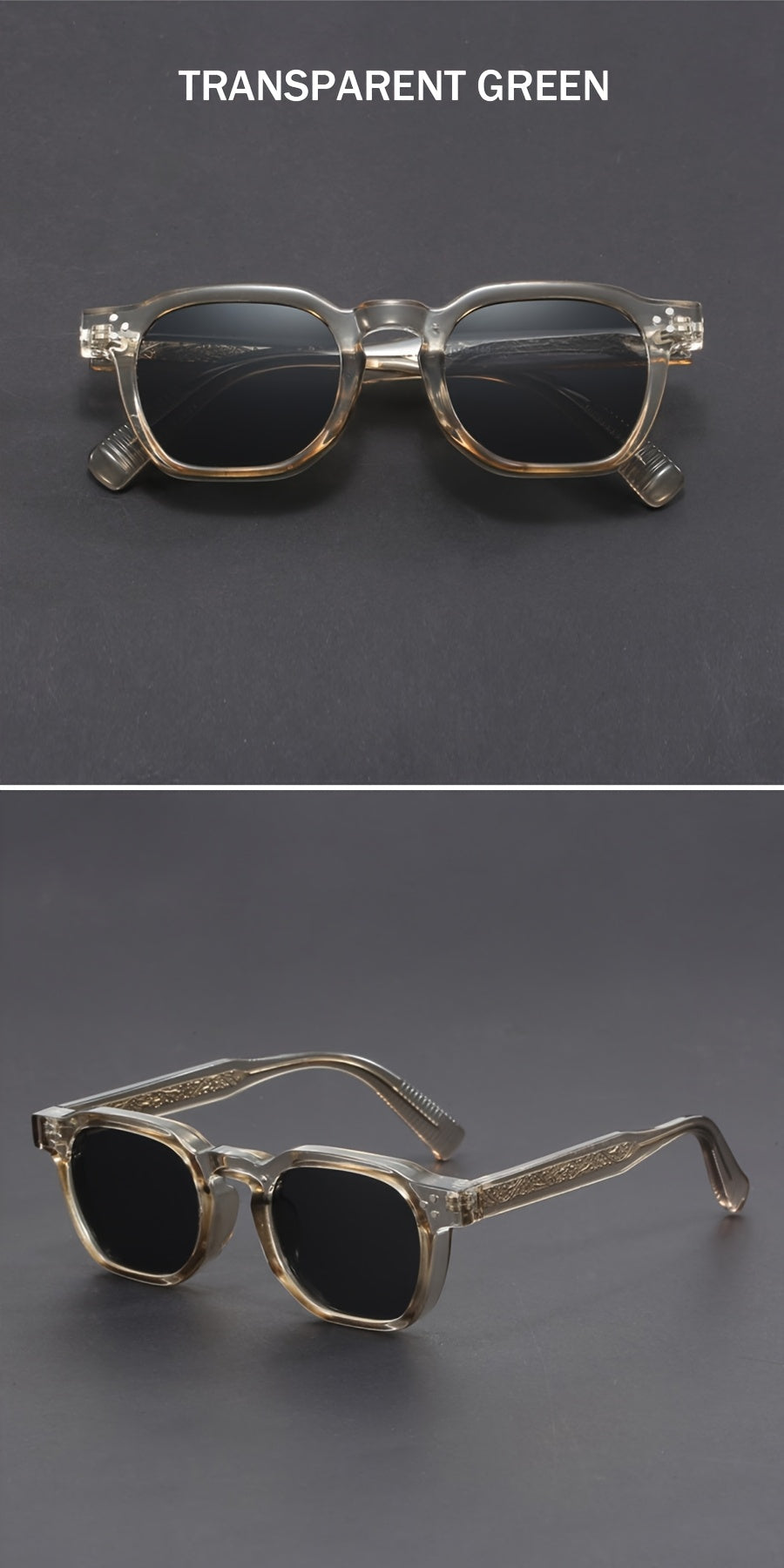 Fashionable Polygonal Full-frame AC Lens Men's Sunglasses -  Bohemian Style Fashionable Sunglasses, Suitable for Photography, Parties, Decorative Sunglasses - Ideal Gift, Casual Design