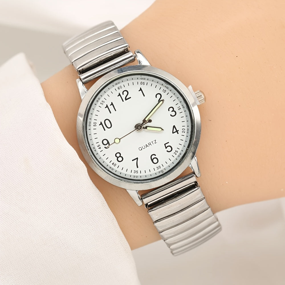 Upgraded Luminous Women'S Watch with a Fashionable Elastic Design, Adjustable Size, Sold As a Single Piece