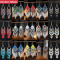 Boho Tassel Dangle Earrings Set for Women – 12 Pairs Handmade Multicolor Beaded Drop Earrings, Vintage Ethnic Geometry Hook Earrings for Party, Wedding & Daily Wear